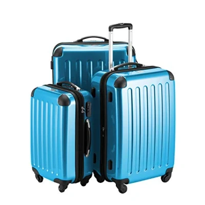 Abbildung von HAUPTSTADTKOFFER Alex 3er Kofferset, Trolley Set, Rollkoffer, Reisekoffer, (S, M &amp; L), Cyanblau