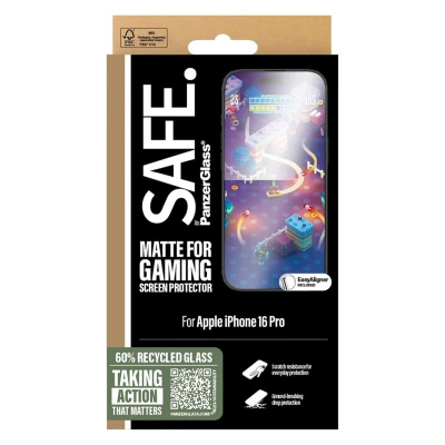Abbildung von Apple iPhone 16 Pro Panzerglas PanzerGlass SAFE Gaming Screenprotector Ultra Wide Fit Screen Protector mit Applikator