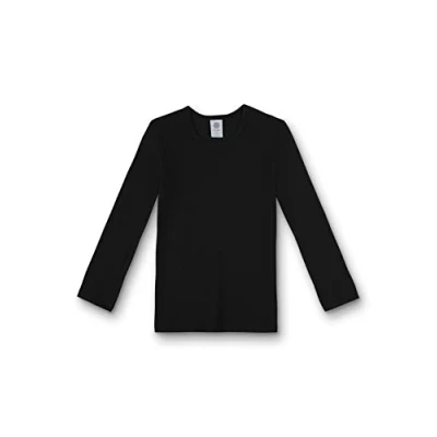 Abbildung von Sanetta Unisex Unterhemd Langarm Schwarz Hochwertiges und nachhaltiges für Junge aus Bio Baumwolle. Unterwäsche Jungen 164