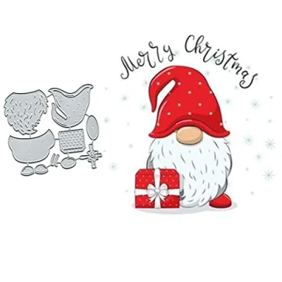 Abbildung von Merry Christmas Santa Claus Metall Stanzformen, Weihnachtsgeschenkbox, Schneeflocken Schablonen, DIY, Scrapbooking, Foto, dekorative Prägepapier Stanzformen für, Kartenherstellung