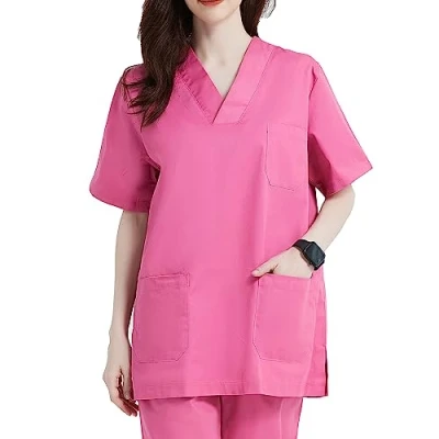 Abbildung von MISEMIYA Medizinische Uniformen Unisex Top Krankenschwester Krankenhaus Berufskleidung 5XL, Pink