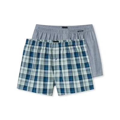 Abbildung von Schiesser Herren 2 Pack Boxershorts Baumwolle Web Multipack Webboxer, Sortiert 9_182428, 4