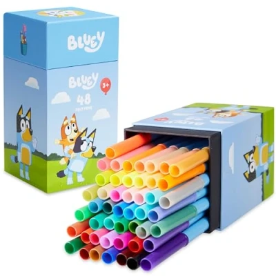 Abbildung von BlueY Filzstifte Kinder ab 3 Jahren, Set mit 48 Stück Fasermaler Auswaschbar Geschenke für