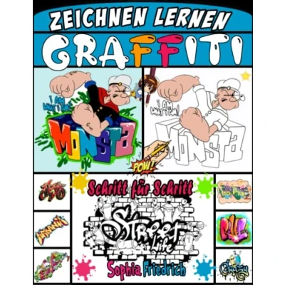 Abbildung von Graffiti zeichnen lernen: Buch, das Ihnen Schritt für beibringt, wie man Street Art Anfänger zeichnet.