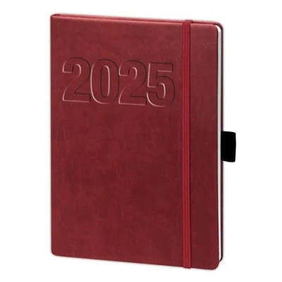 Abbildung von bsb Terminkalender Wochenplaner Taschenkalender Buchkalender, 2022, ca. A5, bordeaux weiches Kunstleder mit Gummiband, 1 Woche = 2 Seiten, V Book, 02 0147