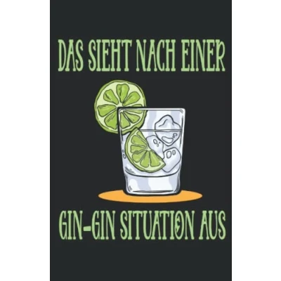 Abbildung von Gin Situation: Lustiges Notizbuch linierte Seiten, Notizbuch, Tagebuch.