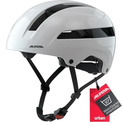 Abbildung von ALPINA SOHO Extrem Robuster, Leichter &amp; Individuell Anpassbarer Urban Fahrradhelm Für Erwachsene, white gloss, 55 59 cm