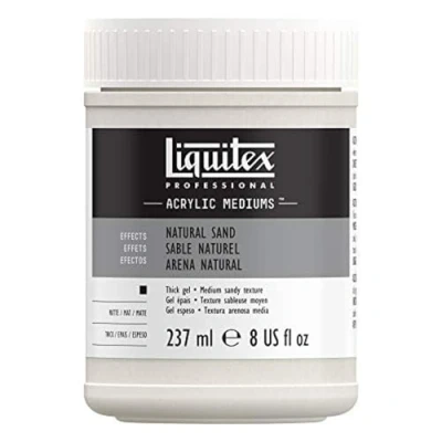 Abbildung von Liquitex 6508 Professional Natursand Strukturgel Medium für Acrylfarben, fein strukturiertes Gel, das eine Sandoptik auf den Untergrund zaubert 237ml Töpfchen