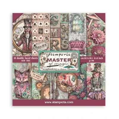 Abbildung von Stamperia Scrapbook Paper Pad for Scrapbooking, Albums, Card Making, Bullet Journalling and More, Acid Free, Double Sided, Perfect Hobbies, Crafts, Gifting (Master of Magic) (20.3 x 20.3cm)