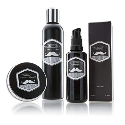 Abbildung von Bartpflege Set CLASSIC 3 teilig von Mr. Burton&#039;s. Inklusive Bartöl + Balsam Bartshampoo