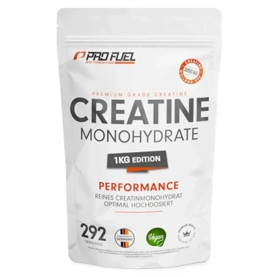 Abbildung von Creatin Pulver 1kg / 1000 g reines Monohydrat in mikronisierter Qualität Kreatin optimal hochdosiert ohne Zusätze, 100% vegan, Vorrat für 292 Tage