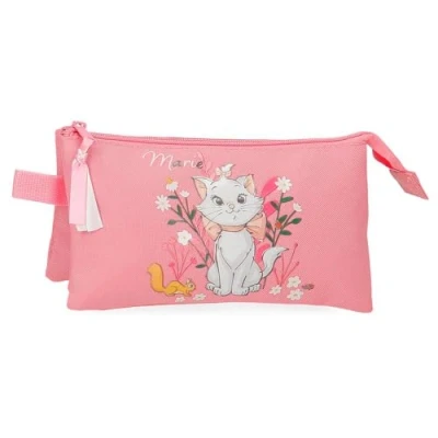 Abbildung von Joumma Disney Marie Aristocats Federmäppchen mit 3 Fächern, Rosa, 22 x 12 5 cm, Polyester, 1,32 l, Talla única, Dreifachmäppchen