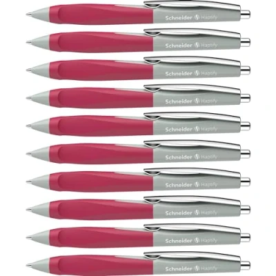 Abbildung von Schneider 135329 Haptify Kugelschreiber (Strichstärke M, Schreibfarbe: blau) 10er Pack, salbei grau magenta