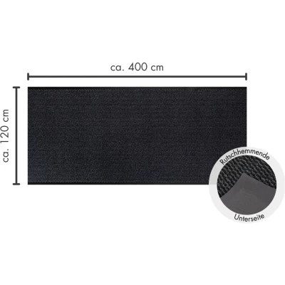 Abbildung von andiamo Schmutzfangmatte Easy Teppichläufer für den Hauseingang Einsetzbar im Flur als Türmatte oder Läufer Anthrazit 120 x 400 cm