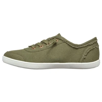 Abbildung von Skechers Damen B Cute Frayed Canvas Slip on Sneaker, olivgrün, 38 EU