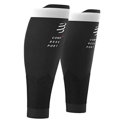 Abbildung von Compressport Kompressions Wadenbandage R2V2 Muskelschutz, Leistung und Erholung für Sport Ultraleicht Antistatig Laufen, Radfahren, Trail Triathlon, Schwarz