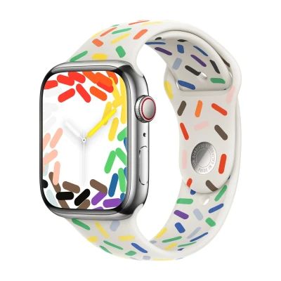 Abbildung von Apple Watch Armband Original Silikon und TPU (weich) Bunt Geeignet für Series 1 9 / SE