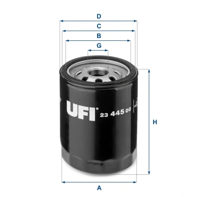 Abbildung von UFI 23.445.00 Ölfilter 3/4 16 UNF Anschraubfilter FIAT: Ducato II Platform/Chassis, I Van, ALFA ROMEO: Spider, 75