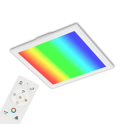 Abbildung von Briloner Leuchten Ultraflaches RGB CCT LED Panel, Deckenleuchte quadratisch (29.5 x 29.5cm), Weiß, Farbtemperatursteuerung (3.000 6.500 Kelvin), Dimmbar, 1.800 Lumen Lichtleistung, Kunststoff