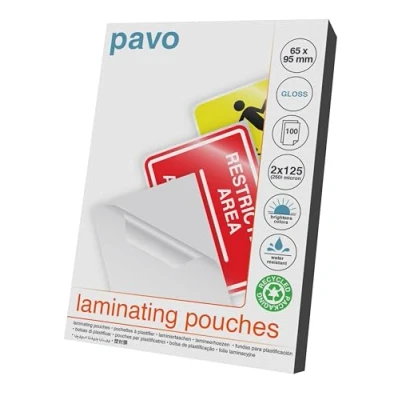 Abbildung von Pavo 8005871 Premium Laminierfolien DIN, 65 x 95 mm, 2 125,micron, 100 er Pack