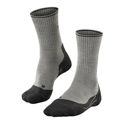 Abbildung von FALKE Herren Wandersocken TK2 Explore Wool Silk M SO Wolle antiblasen dick 1 Paar, Grau (Light Grey 3400), 39 41