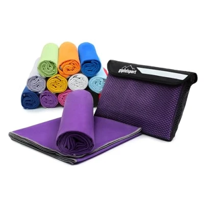 Abbildung von gipfelsport Mikrofaser Handtuch Microfaser Handtücher Set, Strandtuch, Badetuch I groß, schnelltrocknend für Sport, Beach, Reise, Outdoor, Camping leicht, dünn, klein 80x40cm Lila