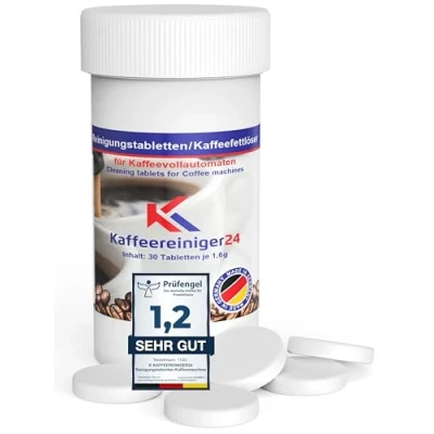 Abbildung von 30 Reinigungstabletten 1,6 g für Kaffeevollautomaten, Siebträgermaschine, Espressomaschine Reinigungstablette kompatibel mit Sage, Seaco, Philips, WMF Kaffeevollautomat