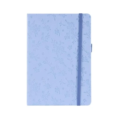 Abbildung von Idena 11367 Notizbuch A5, Floral in Blau, 80 Seiten kariert, g/m², mit Gummiband und Stiftschlaufe, FSC Mix