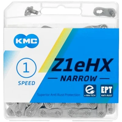 Abbildung von KMC Unisex Erwachsene Z1eHX Narrow EPT E Bike 1 Fach Kette 1/2&quot; x3/32, 128 Glieder, Silber