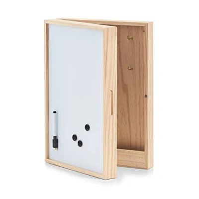 Abbildung von Zeller 15142 Schlüssel /Memo Box mit Whiteboard, Holz Schlüsselkasten, Holz, Weiß, 42 x 30 8 cm