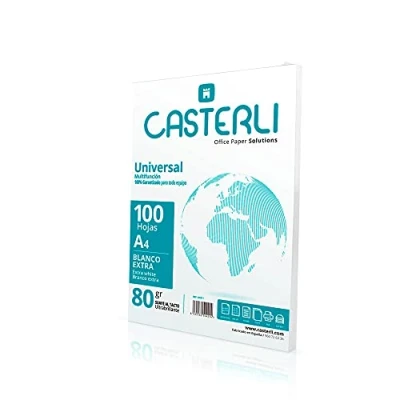 Abbildung von CASTERLI 81011 A4 Blätter, 100 weiße Format, 80 g/m², extra weißes Papier, Mehrzweckpapier für g/m² (A4, Blatt)