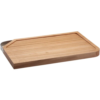Abbildung von RÖSLE Schneidebrett mit Edelstahlgriff, 48x32cm, Hochwertiges Holz aus robustem Ulmenholz, Holzschneidebrett für universellen Einsatz, rutschfestes Küchenbrett und Servierbrett