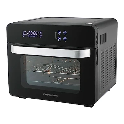 Abbildung von Melchioni Family Combo Fritteuse VITTORIA, 24 Liter Fassungsvermögen, Heißluftfritteusen + Statischer und belüfteter Backofen mit 11 Programmen, 45 230, Farbe Schwarz