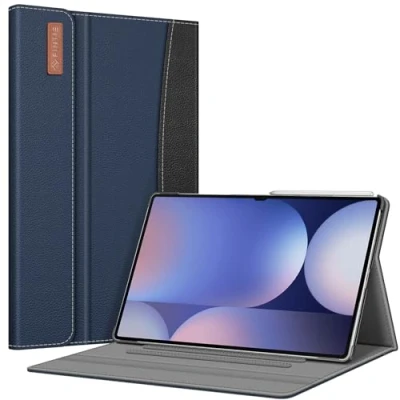 Abbildung von Fintie Hülle für Samsung Galaxy Tab S10 Ultra/S9 Ultra/S8 Ultra 14.6 Zoll Tablet, Multi Winkel Betrachtung Folio Schutzhülle mit Dokumentschlitze und Auto Schlaf/Wach, Marineblau