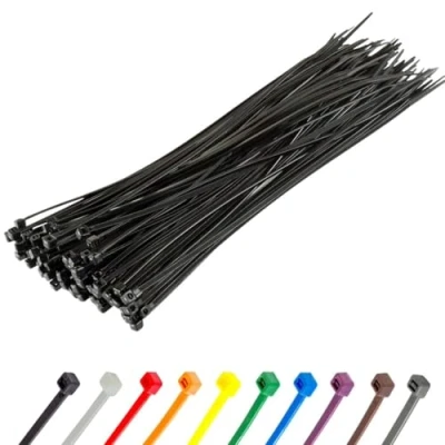 Abbildung von Gocableties Kabelbinder 100 Stück Schwarz, 200 mm x 4,8 mit 22,2 kg Zugfestigkeit, UV Beständig Set