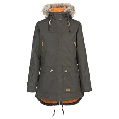 Abbildung von Trespass Damen CLEA wasserdichte Regenjacke Mit Einrollbarer Kapuze, Ghost, XL