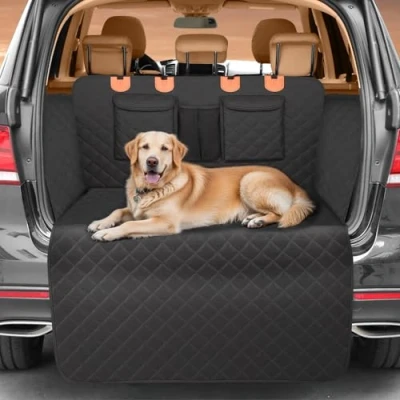 Abbildung von Gimars 190 x 105cm Kofferraum Schutzmatte mit Seiten &amp; Erweitert Ladekantenschutz, Wasserfest rutschfest Kratzfest Kofferraumschutz Hund, Universell Hundedecke Auto Stoßstangenschutz für SUV LKW