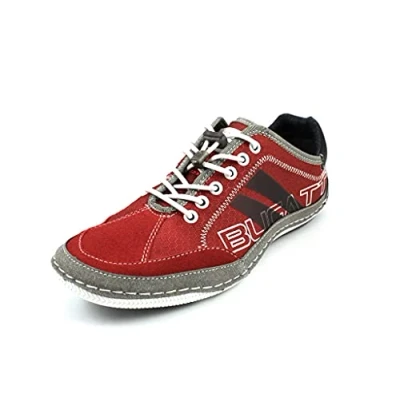 Abbildung von bugatti Herren Casual Sneaker mit Flexibler Sohle, Schnürschuh Memory Foam, Elastische Schnürsenkel, Rot, 45 EU