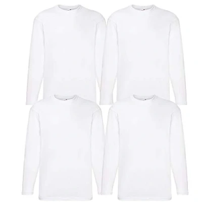 Abbildung von 4 Fruit of The Loom Longsleeve Tshirt Langarm Verschiedene Farbsets