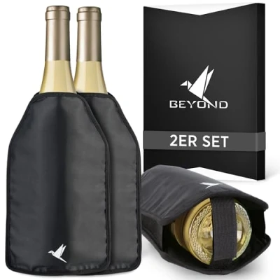 Abbildung von Beyond Weinkühler Manschette 2er Set Kühlmanschette für Wein &amp; Sekt Flaschenkühler unterwegs Weinmanschette, Weinflaschenkühler, Kunststoff