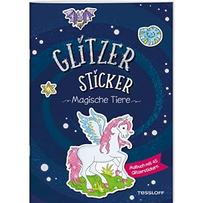 Abbildung von Glitzer Sticker Malbuch. Magische Tiere: Mit 45 glitzernden Stickern (Malbücher und blöcke)
