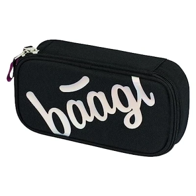 Abbildung von Baagl Federmäppchen für Mädchen, Jungen Schulmäppchen Schreibwaren Schulsachen Federtasche, Kinder Federmappe, Etui Schule (Metallic Holo)