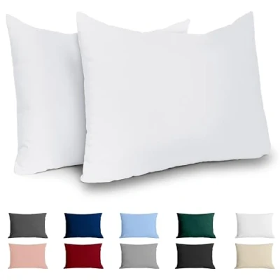 Abbildung von Dreamzie Kissenbezug 50x70 Renforcé Baumwolle (2er Set) Weiss Dicht gewebt mit 57 Fäden/cm² 70x50 cm Oeko Tex Zertifiziert