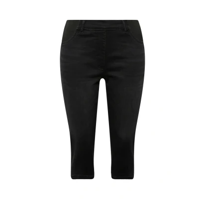 Abbildung von Ulla Popken Sienna Stretch Capris Jeans Shorts, Damen, Größe: 44, Black