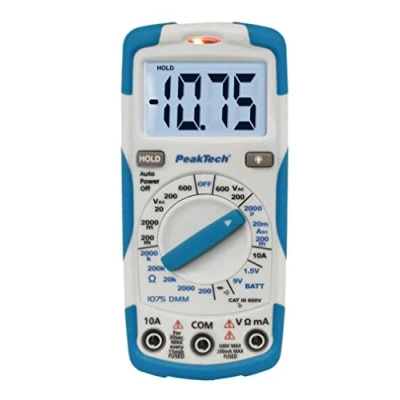 Abbildung von PeakTech 3B Scientific Digital Multimeter 600V AC/DC 10A (P1075), Blau, Weiß
