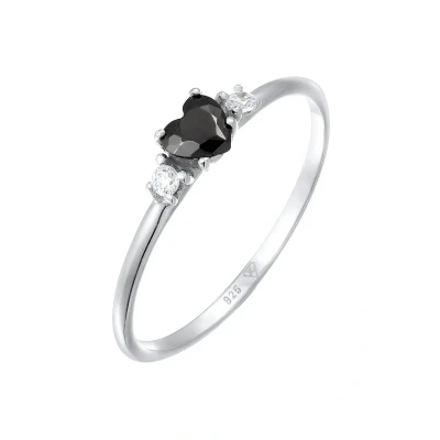 Abbildung von Elli SOLITÄR HERZ Ring, Damen, Größe: 54, Silber