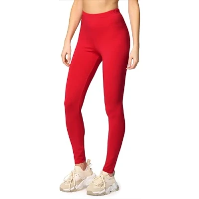 Abbildung von Merry Style Leggings Damen Baumwolle für das ganze Jahr Bequeme Blickdicht Ideal Yoga Sport Gym und Freizeit MS10 198 (Rot, XL)