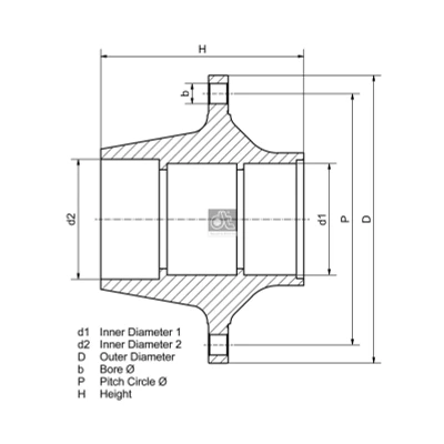 Abbildung von DT Spare Parts 10.10419 Radnabe 8 275 ohne Radlager