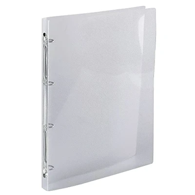 Abbildung von Exacompta 51194E Ringbuch Crystal DIN A4 aus flexiblem transluzentem Polypropylen 4 O Ring Mechanik Rücken 20mm kristall ideal für Schule und Büro Ringhefter Ringordner Ringbuchordner