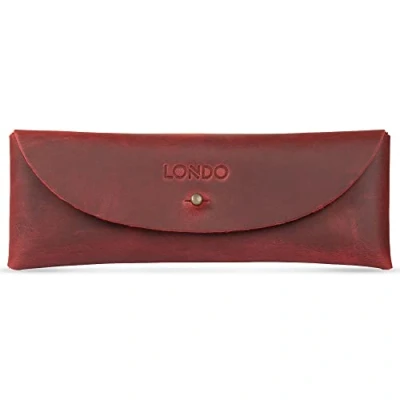 Abbildung von Londo Echtes Leder Retro Stift und Bleistift Fall Metall Snap Verschluss, Pouch Schreibwaren Tasche